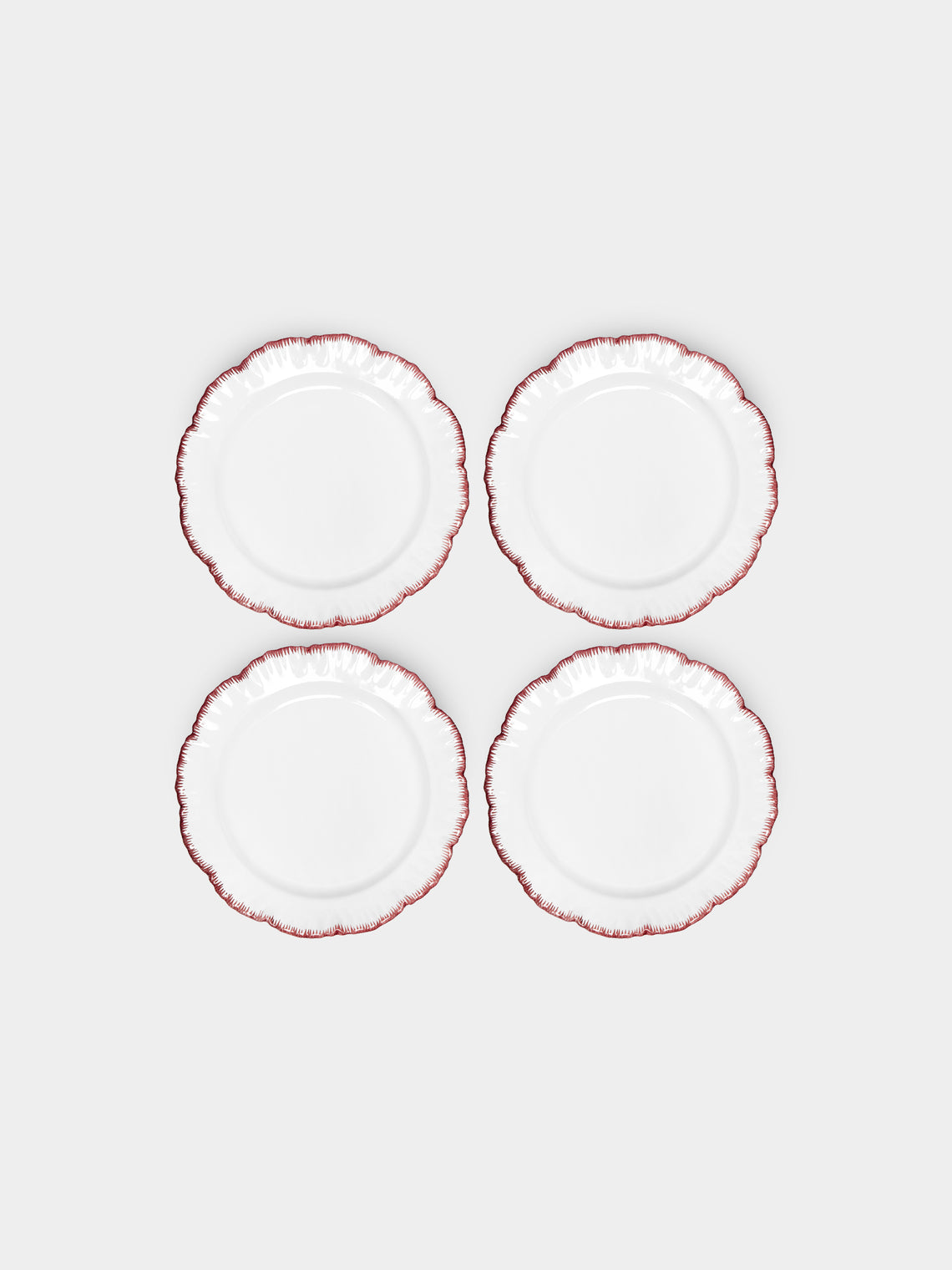 Atelier Soleil - Combed Edge Hand-Painted Ceramic Side Plates (Set of 4) -  - ABASK