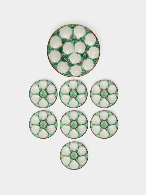 Antique and Vintage - 1950s French Ceramic Oyster Plates (Set of 8) -  - ABASK - 