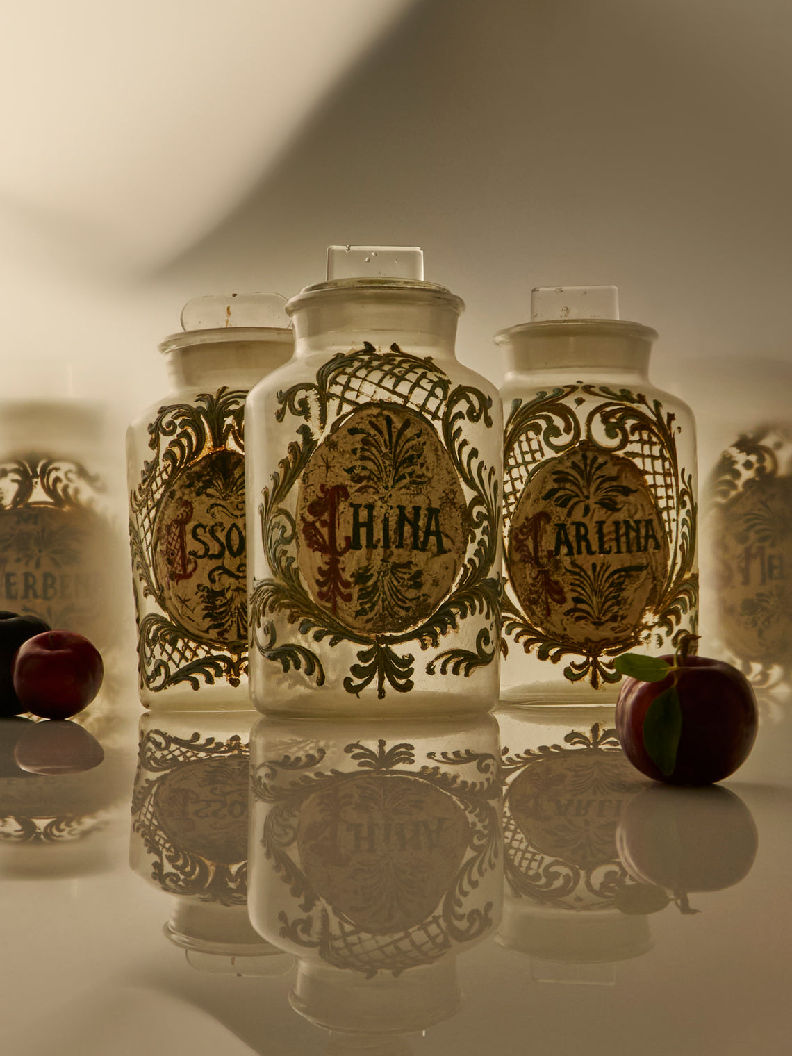 Antique and Vintage - 18th-Century Italian Glass Apothecary Jars (Set of 5) -  - ABASK