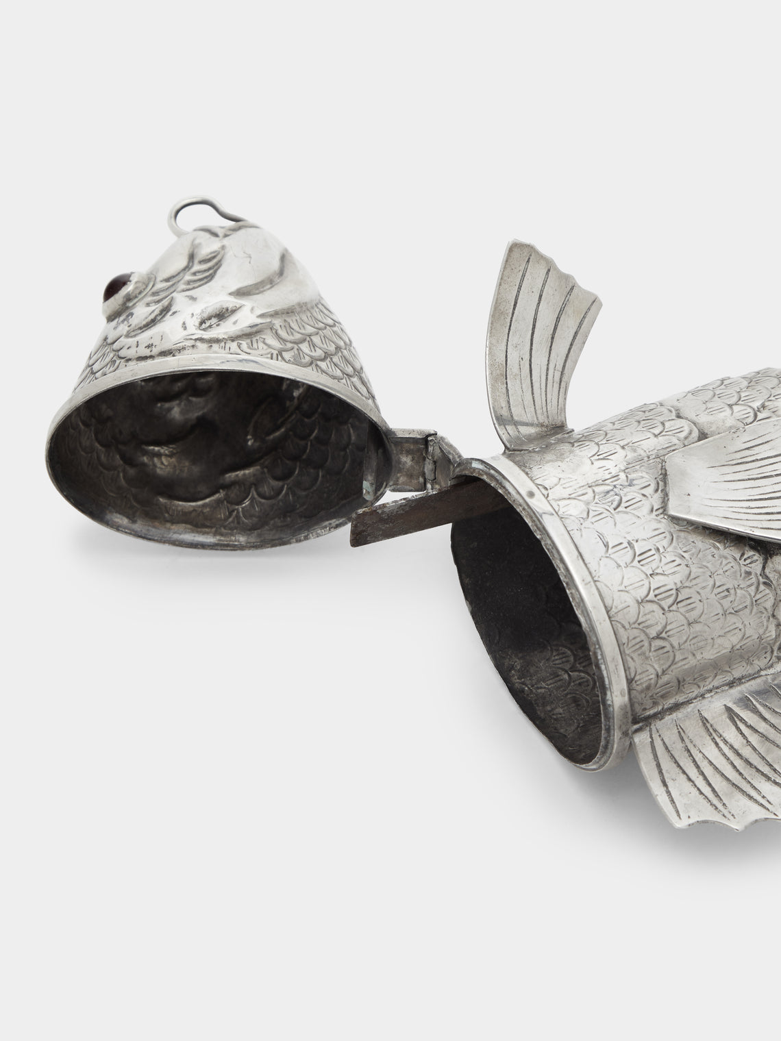 Antique and Vintage - 19th Century Sterling Silver Portuguese Fish Spice Box -  - ABASK