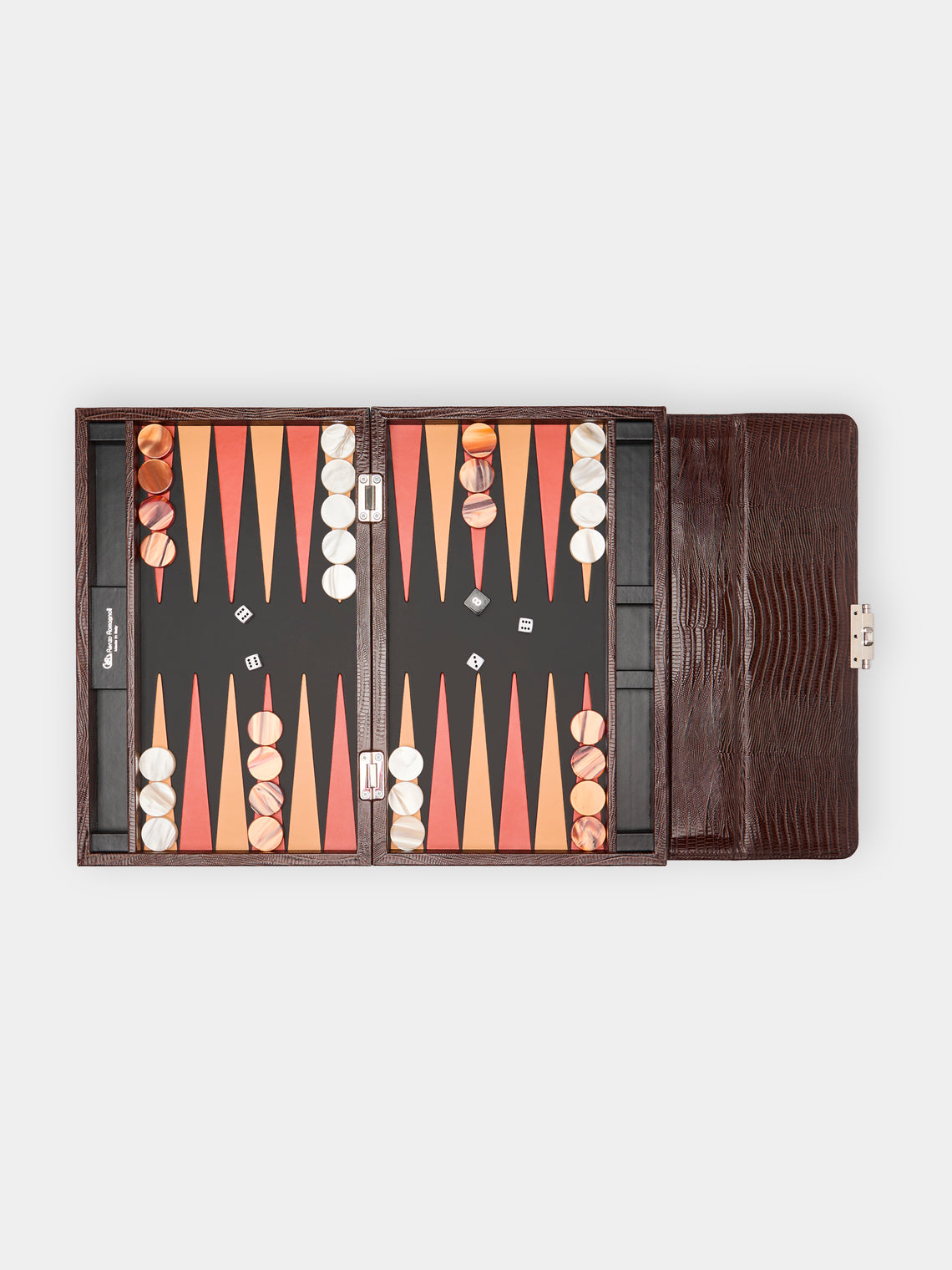 Renzo Romagnoli - Leather Travel Backgammon Set -  - ABASK