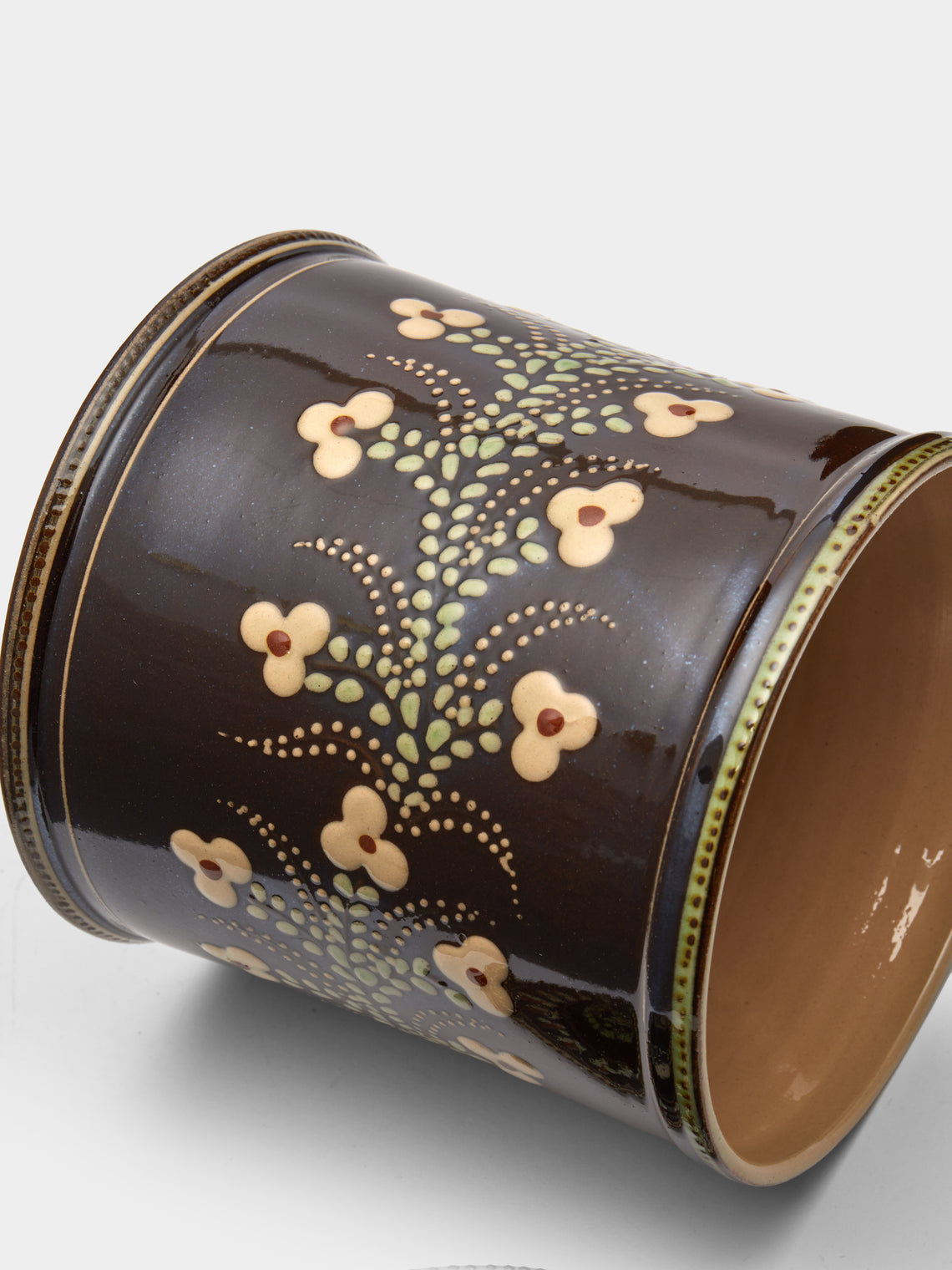 Poterie d’Évires - Flowers Hand-Painted Ceramic Medium Lidded Pot -  - ABASK