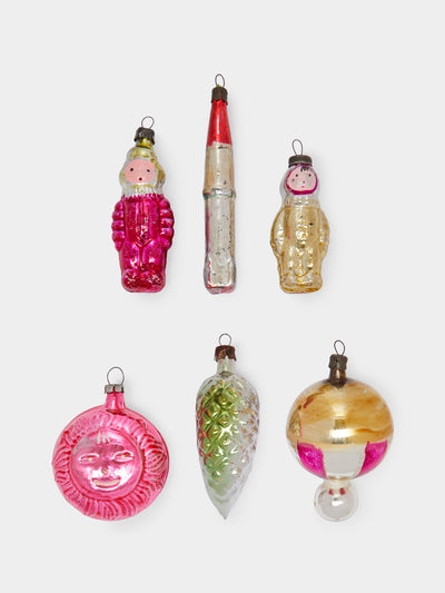 Antique and Vintage - 1950s-1960s Space Race Glass Tree Decorations (Set of 6) -  - ABASK - 