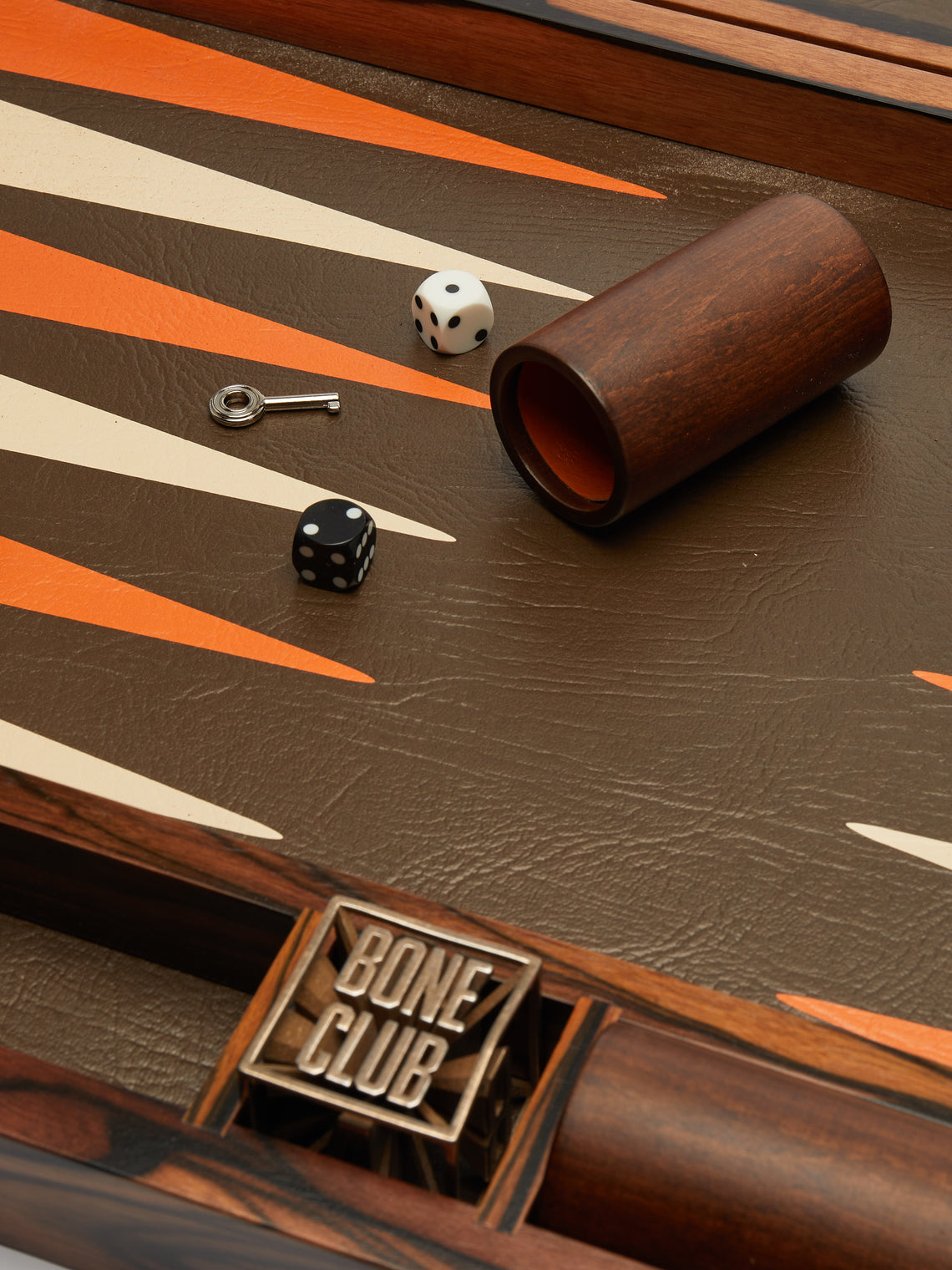 Bone Club - Mun Ebony and Leather Backgammon Set -  - ABASK