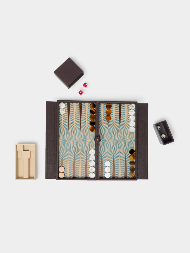 Alexandra Llewellyn - Geometric Leather Travel Backgammon Set -  - ABASK - 