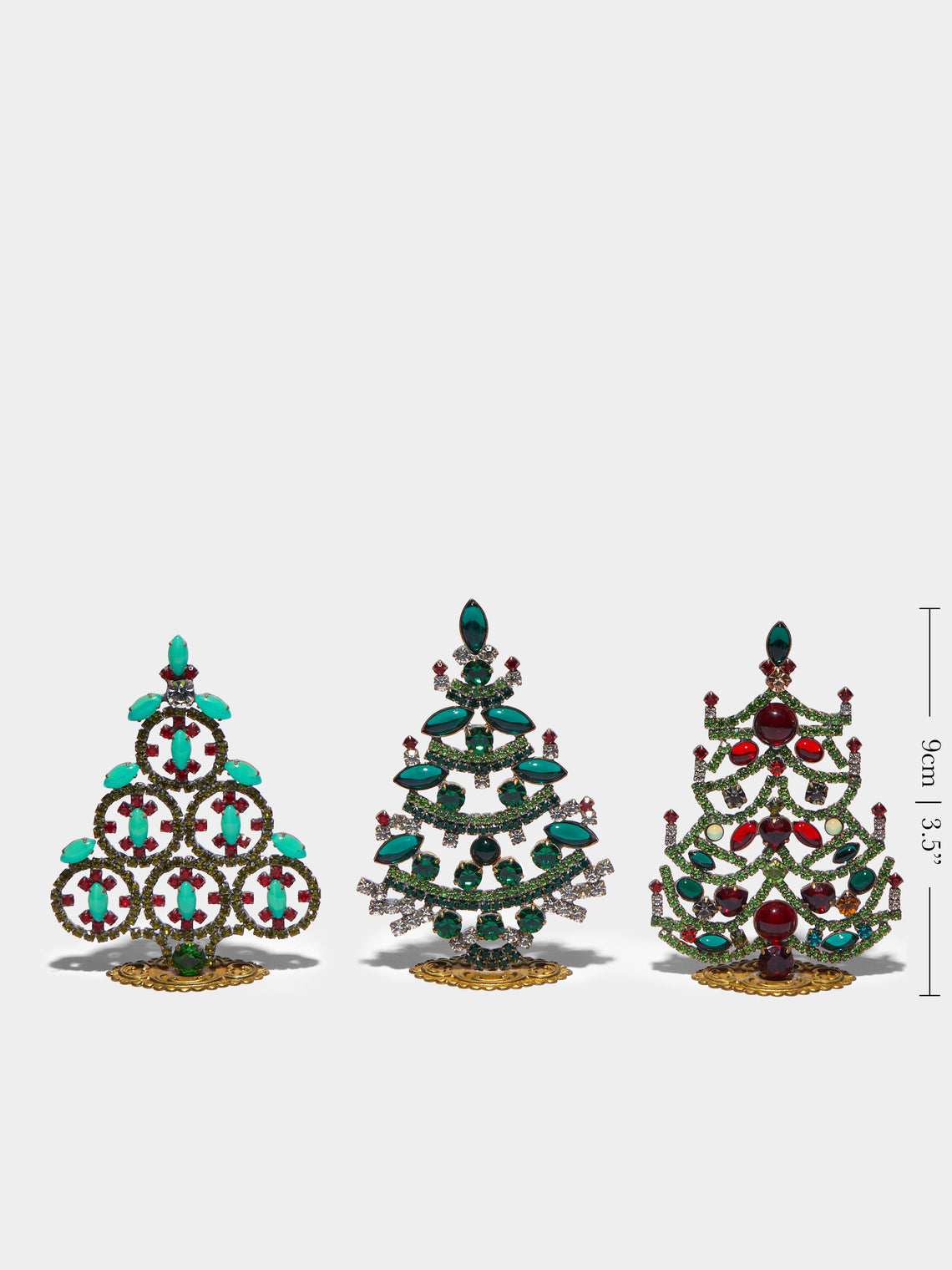 Antique and Vintage - 1930s Czech Jewelled Extra Small Christmas Trees (Set of 3) -  - ABASK