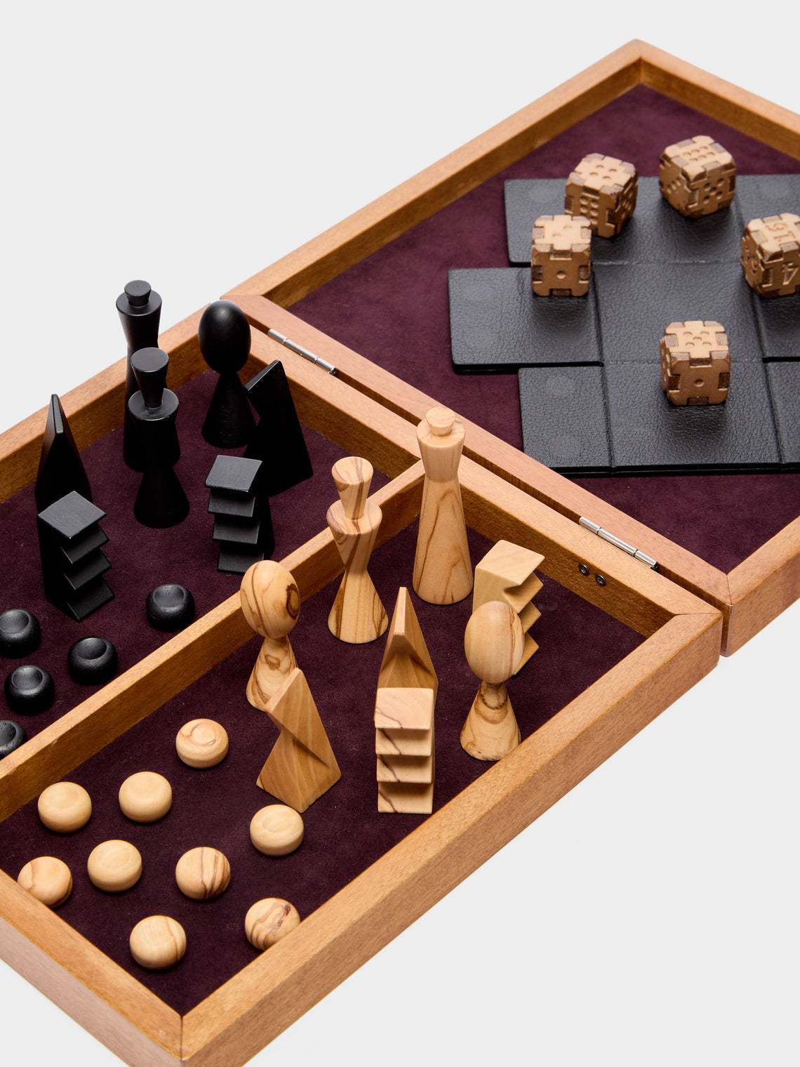 Métier - Wood and Leather Travel Chess and Backgammon Set -  - ABASK