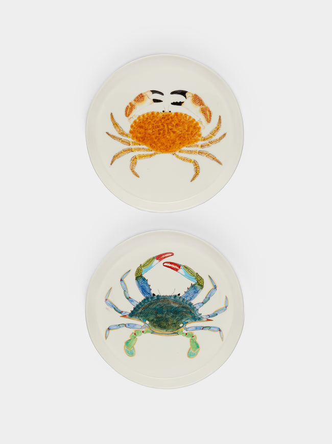 Casa Adams - Crab Hand-Painted Porcelain Dinner Plates (Set of 2) -  - ABASK - 