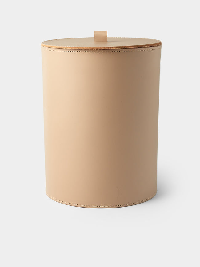 Rabitti 1969 - Orvieto Leather Wastepaper Bin - Beige - ABASK - 