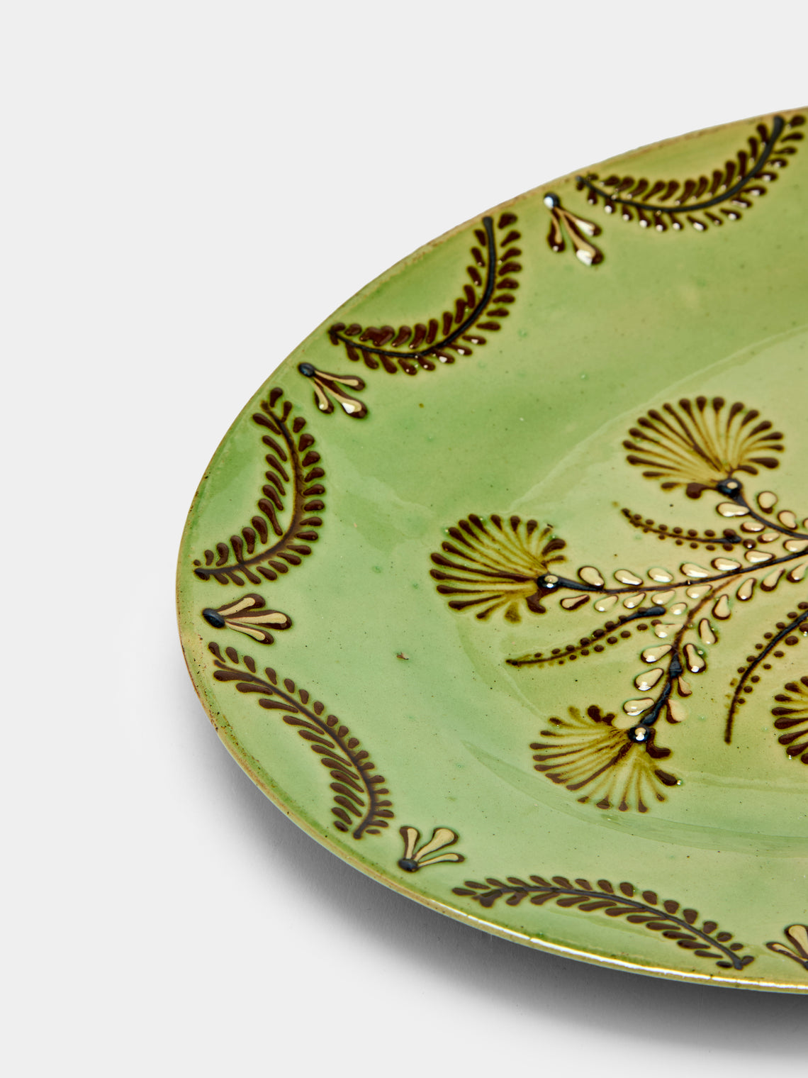 Poterie d’Évires - Flowers Hand-Painted Ceramic Oval Platter -  - ABASK