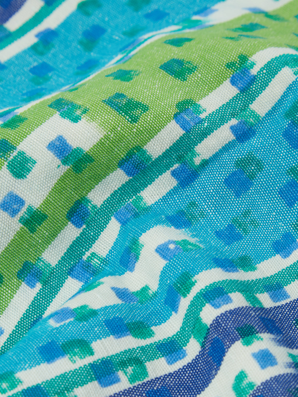 Gregory Parkinson - Aqua Foliage Block-Printed Cotton Napkins (Set of 6) -  - ABASK