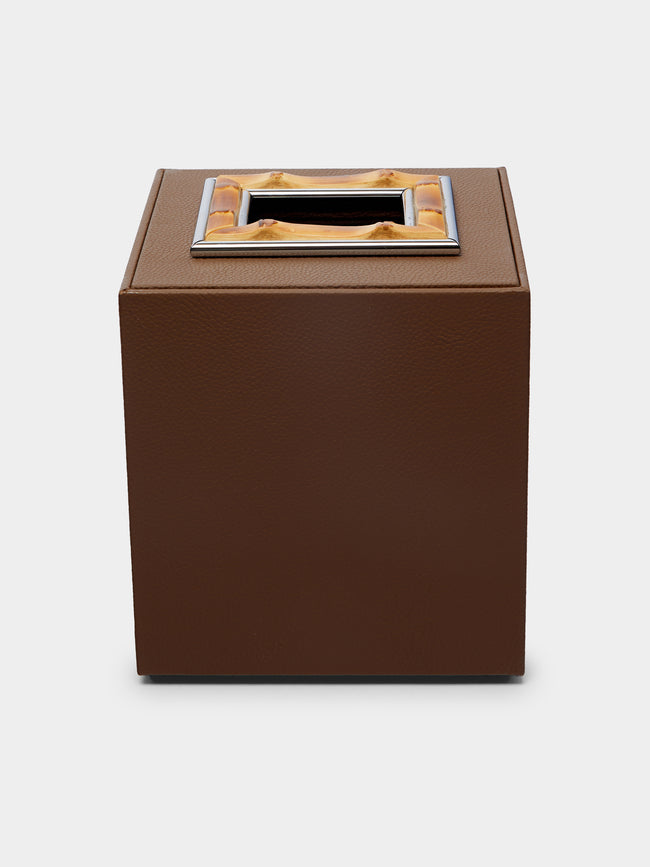 Lorenzi Milano - Bamboo and Leather Tissue Box -  - ABASK - 
