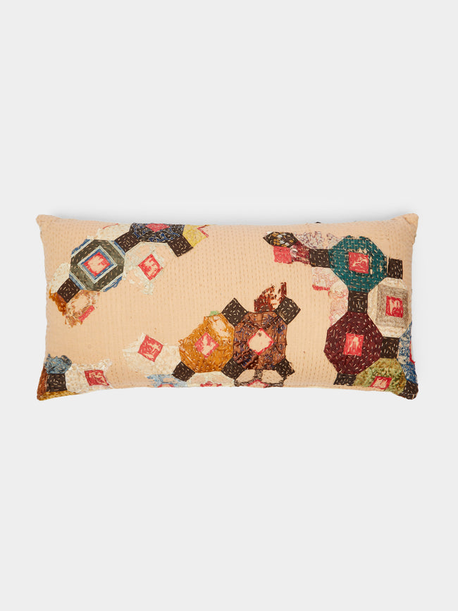 By Walid - 19th-Century Victorian Patchwork Silk Cushion -  - ABASK - 