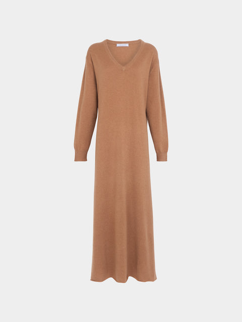 Ryan Roche - Cashmere V-Neck Long Dress | Size: XS -  - ABASK - 