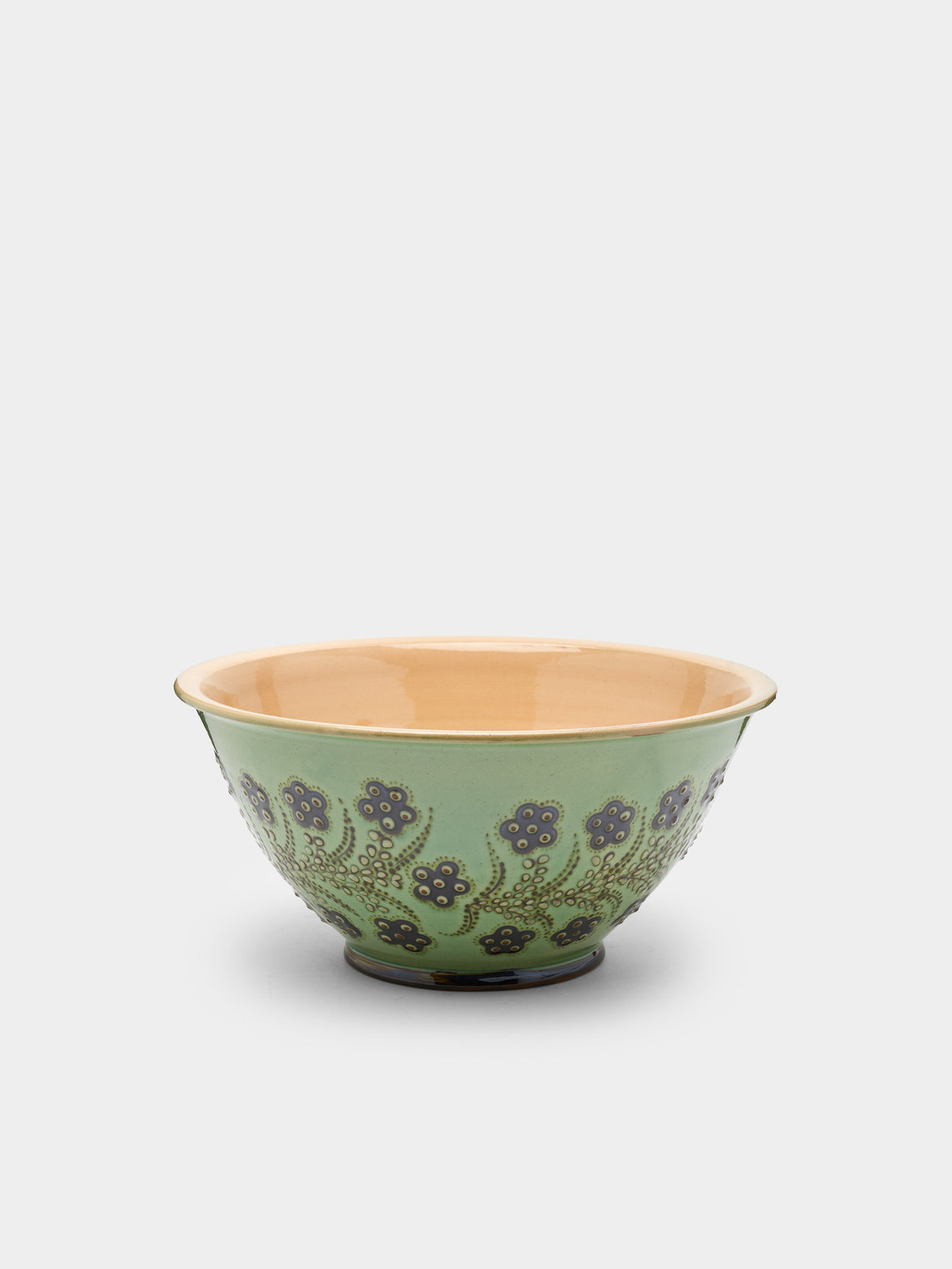 Poterie d’Évires - Flowers Hand-Painted Ceramic Small Salad Bowl -  - ABASK - 