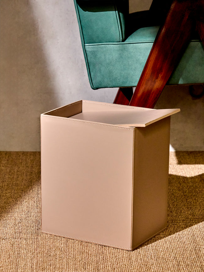 Rabitti 1969 - Fold Leather Wastepaper Bin -  - ABASK