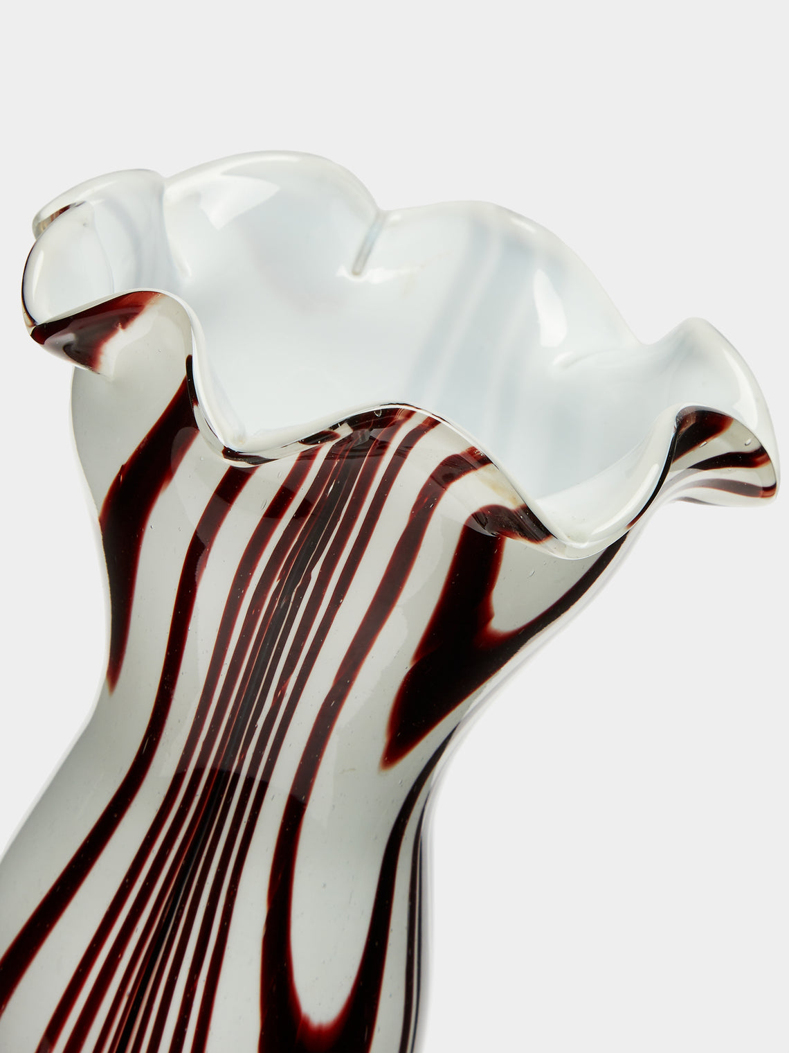 Antique and Vintage - Mid-Century Marbled Rippled Glass Vase -  - ABASK