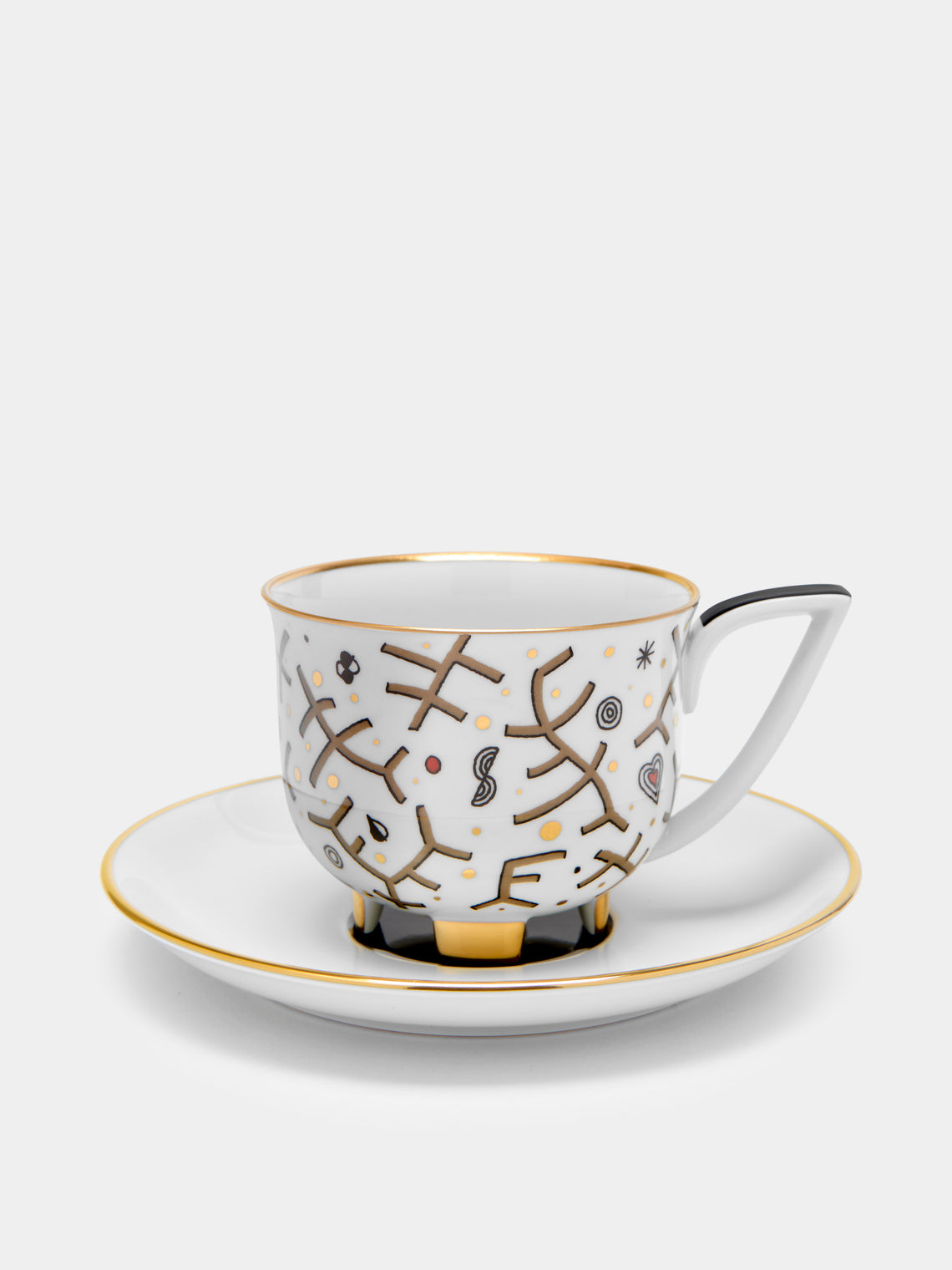 Augarten - Cabaret Hand-Painted Porcelain Coffee Cup and Saucer -  - ABASK - 