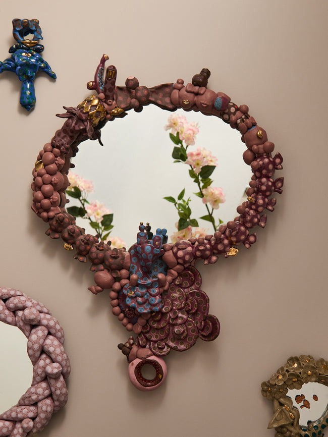 Darcy Miro - Yula Ceramic, Resin and Brass Hand Mirror -  - ABASK