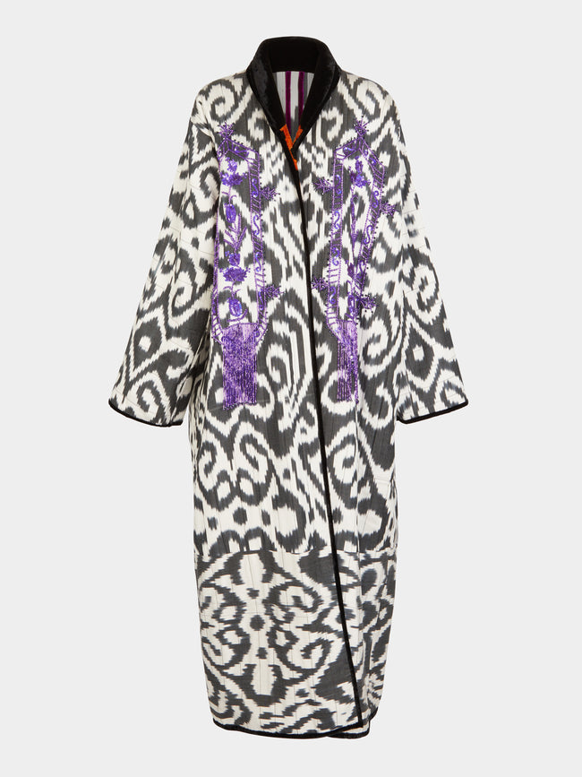 Nazzy Beglari - Hand-Loomed Ikat Silk and Cotton Reversible Robe | One Size -  - ABASK - 