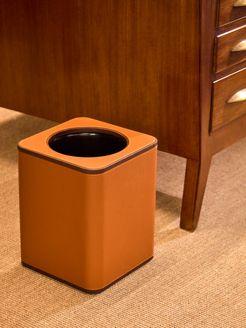 Giobagnara x Poltrona Frau - Leather Wastepaper Bin -  - ABASK