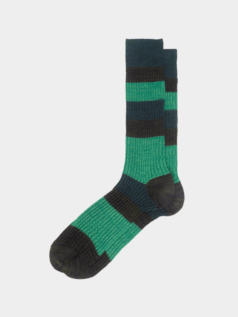 Maria La Rosa - Ribbed Cashmere and Silk Striped Socks | One Size -  - ABASK - 