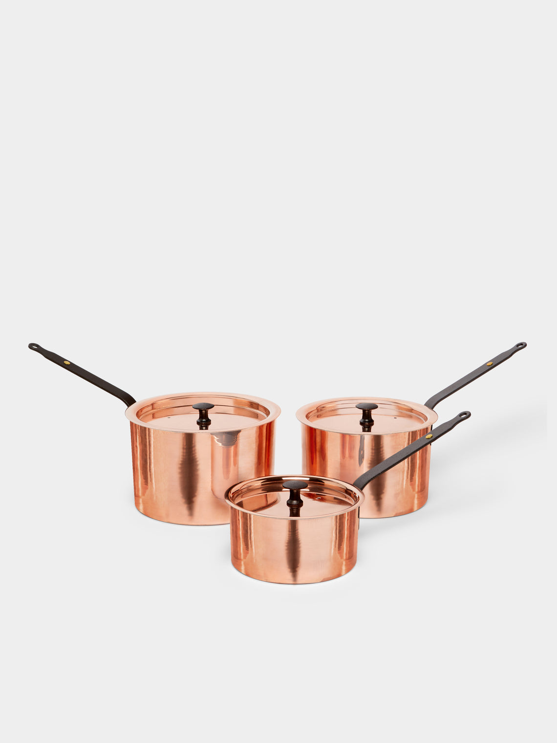 Netherton Foundry - Spun Copper Lidded Saucepans (Set of 3) -  - ABASK - 
