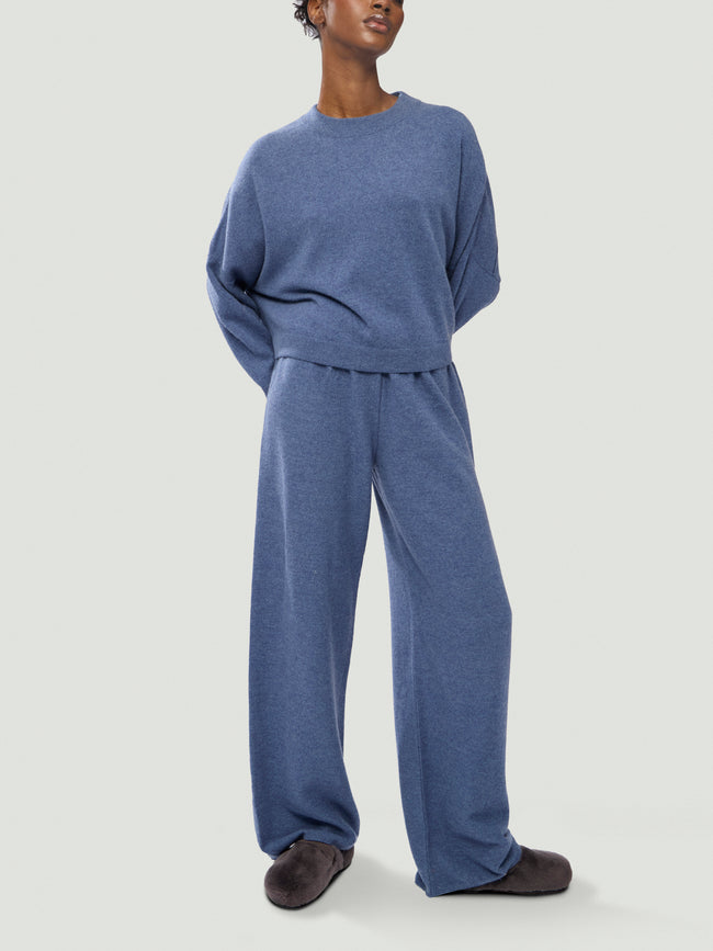 Dusan - Knitted Trousers - Blue - ABASK