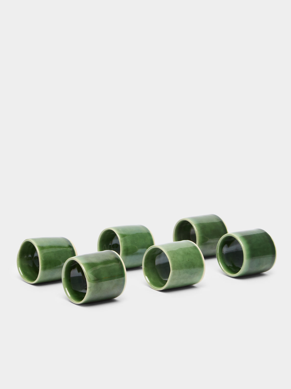 Mervyn Gers Ceramics - Hand-Glazed Ceramic Napkin Rings (Set of 6) -  - ABASK