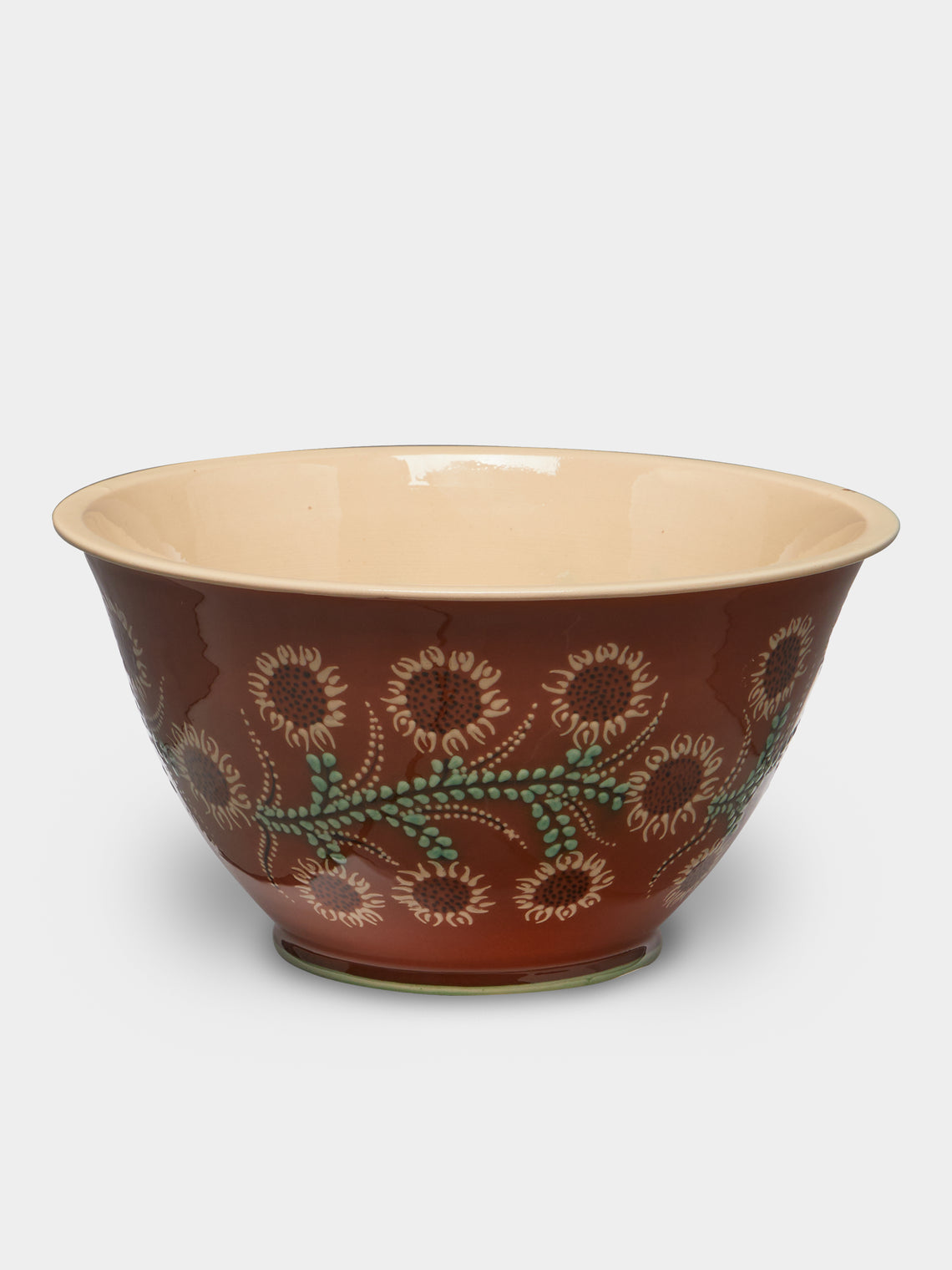 Poterie d’Évires - Flowers Hand-Painted Ceramic Large Salad Bowl -  - ABASK - 