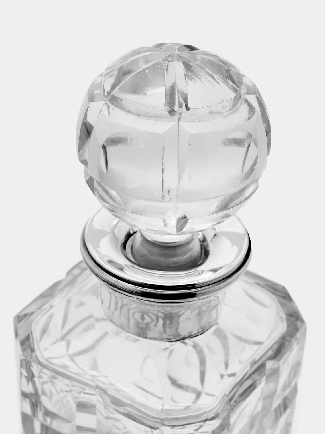 Antique and Vintage - 1830s Sterling Silver and Crystal Decanter -  - ABASK