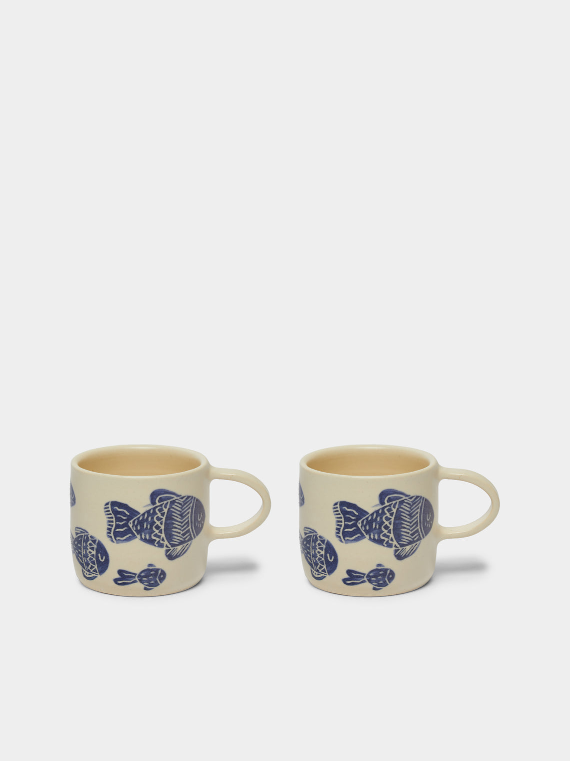Azul Patagonia - Fish Hand-Painted Ceramic Mugs (Set of 2) -  - ABASK