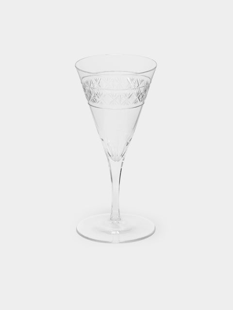 Antique and Vintage - 1900s Edwardian Cut Crystal White Wine Glasses (Set of 6) -  - ABASK - 