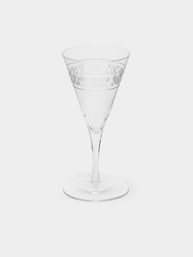 Antique and Vintage - 1900s Edwardian Cut Crystal White Wine Glasses (Set of 6) -  - ABASK - 