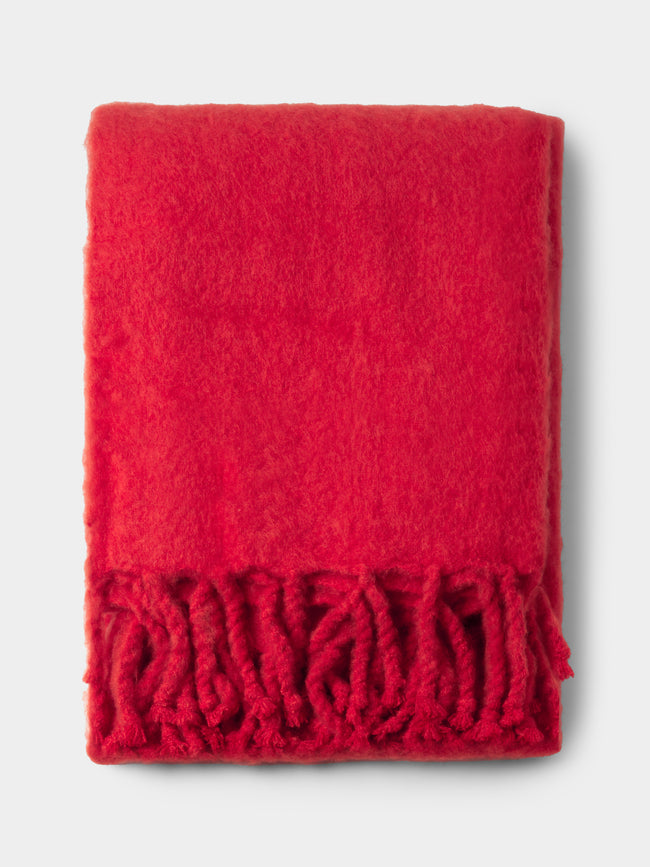 Lena Rewell - Handwoven Solid Mohair Blanket (118in/3m) - Pink - ABASK - 