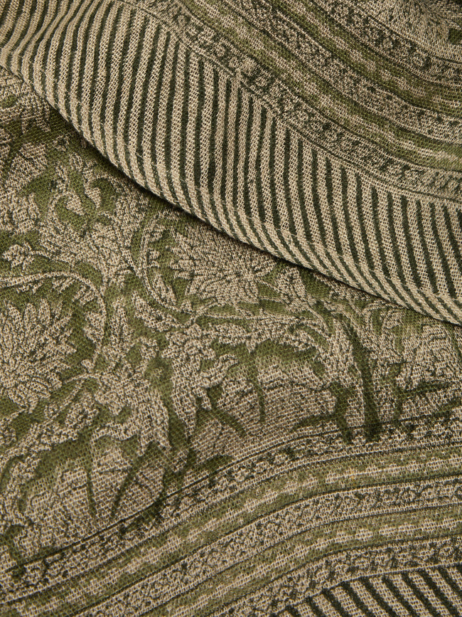 Chamois - Paradise Block-Printed Linen Small Rectangular Tablecloth -  - ABASK