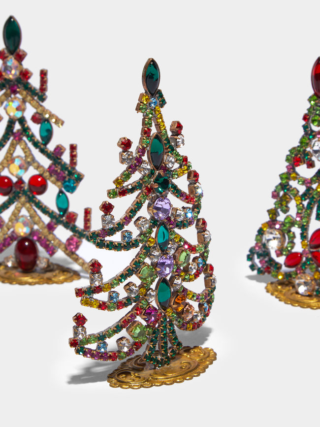 Antique and Vintage - 1930s Czech Jewelled Extra Small Christmas Trees (Set of 3) -  - ABASK