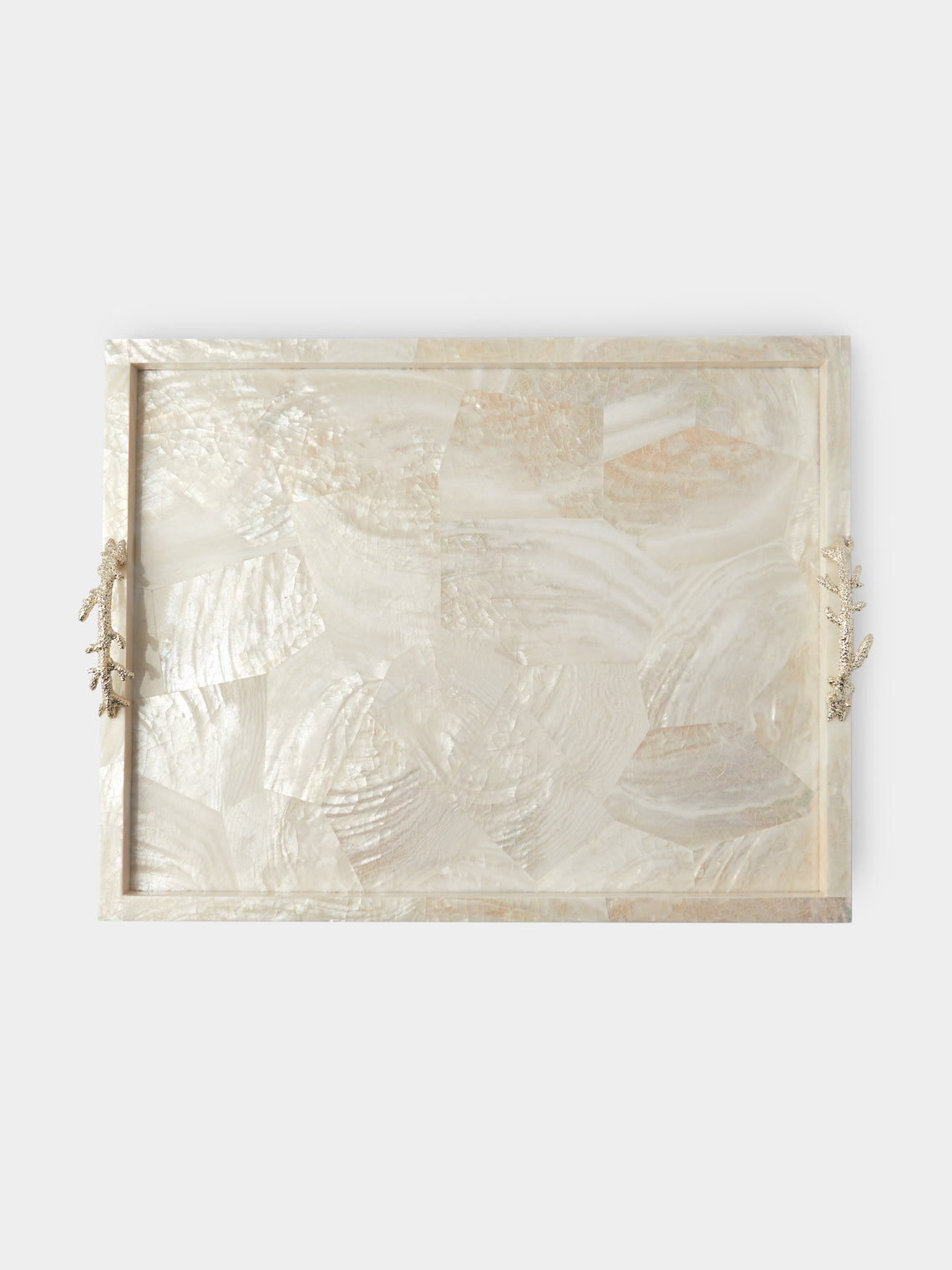 Objet Luxe - Atlantis Silver-Plated and Mother-of-Pearl Large Tray -  - ABASK - 