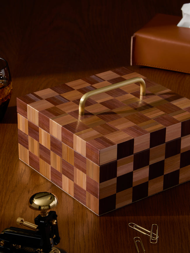 Ruda Studio - Weave Rye Straw Inlay Wood Box -  - ABASK