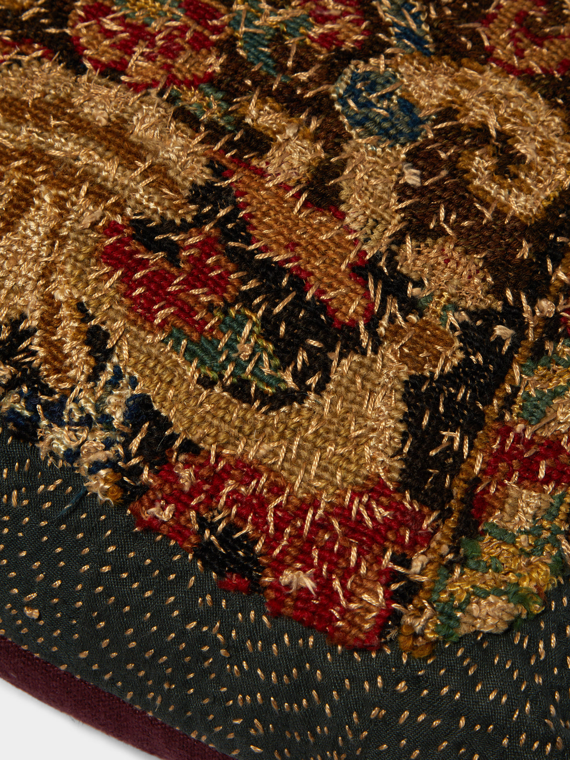 By Walid - 18th-Century Tapestry Linen Cushion -  - ABASK