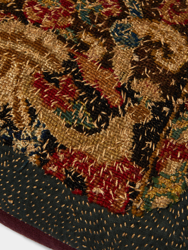 By Walid - 18th-Century Tapestry Linen Cushion -  - ABASK