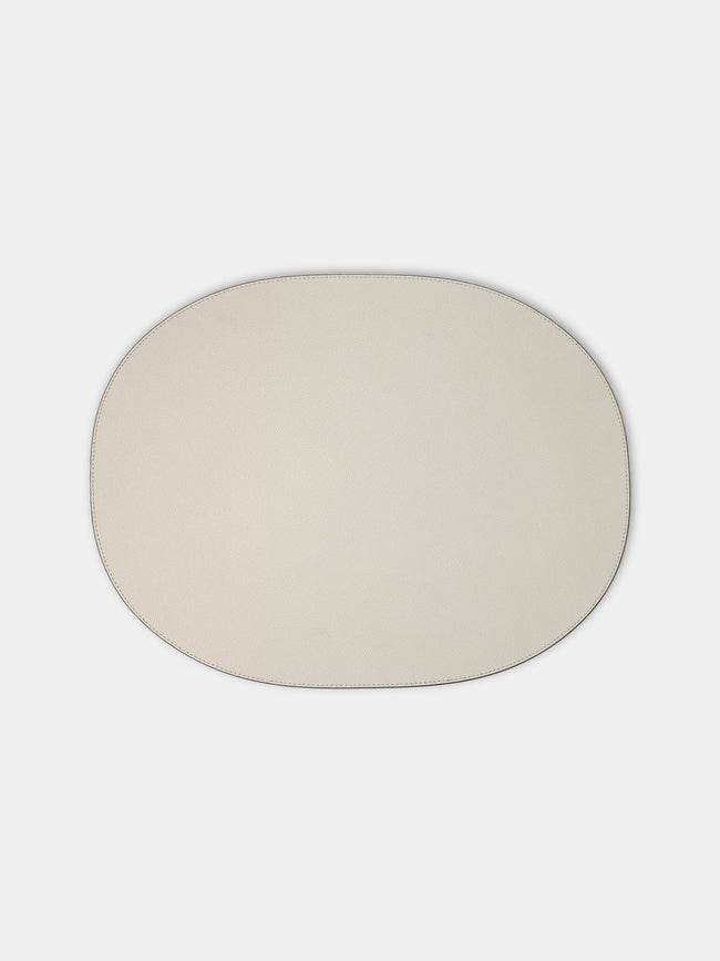 Giobagnara - Leather Large Oval Placemats (Set of 4) - Beige - ABASK - 