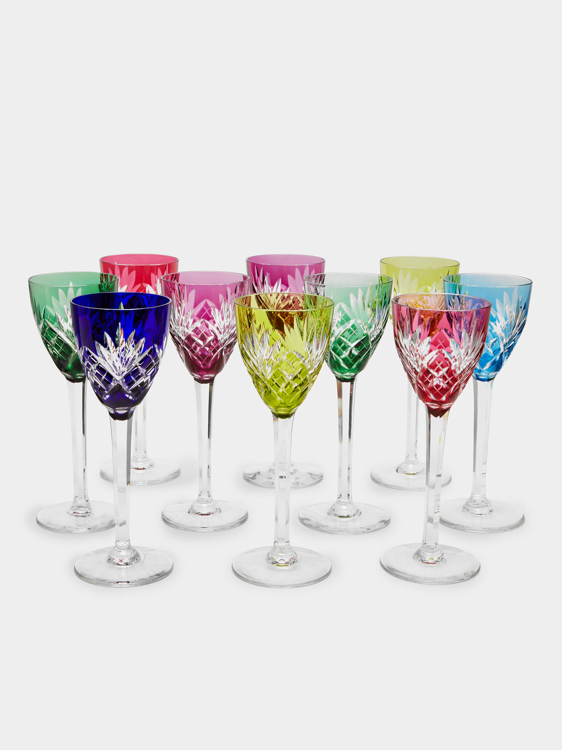 Antique and Vintage - 1950s Saint Louis Crystal Wine Glasses (Set of 10) -  - ABASK - 