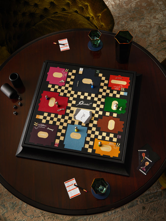 Burgundy Leather Mahjong Set by Geoffrey Parker