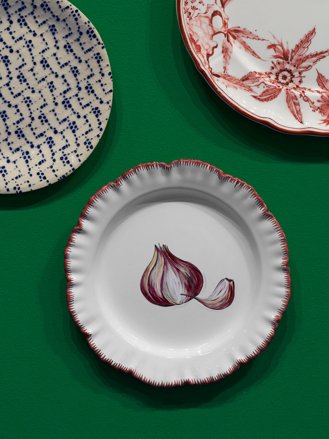 Atelier Soleil - Vegetable Garden Garlic Hand-Painted Ceramic Side Plate -  - ABASK