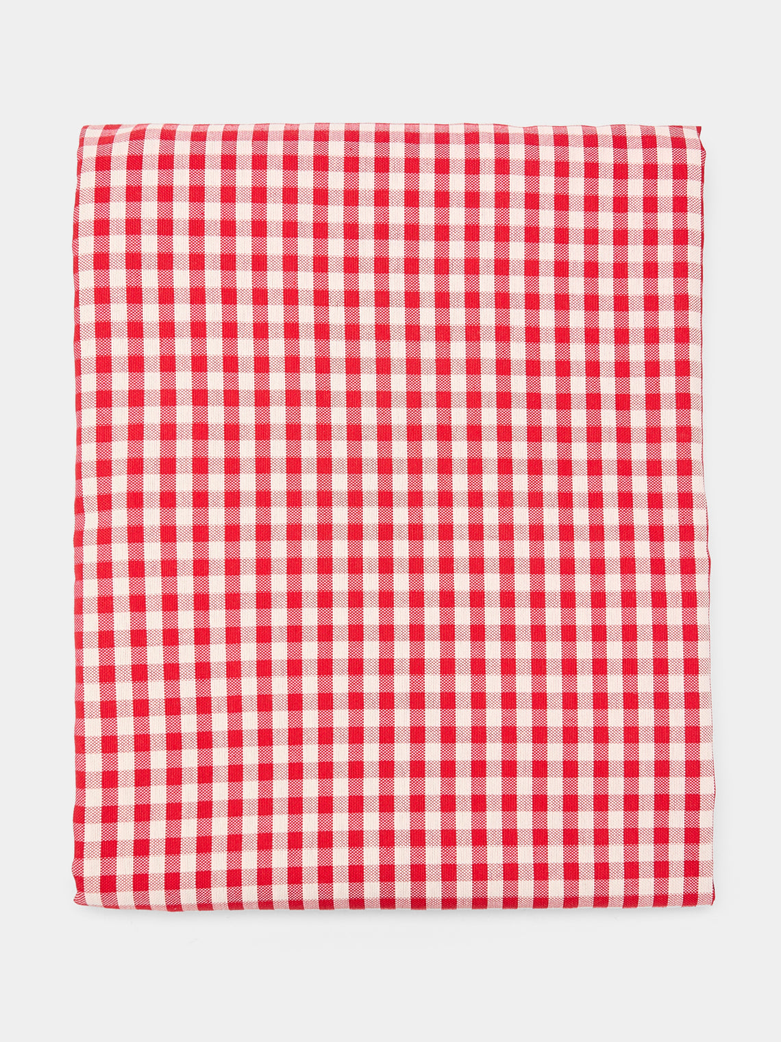 Borgo delle Tovaglie - Filo Rosso Sara Check Linen Round Tablecloth -  - ABASK - 