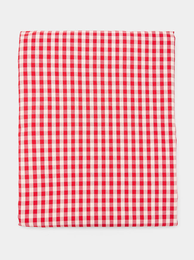 Borgo delle Tovaglie - Filo Rosso Sara Check Linen Round Tablecloth -  - ABASK - 