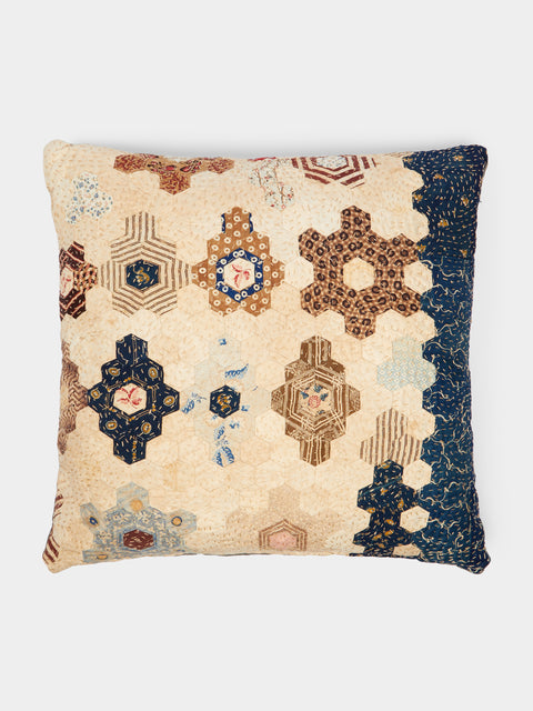 By Walid - 19th-Century Victorian Patchwork Silk Cushion -  - ABASK - 