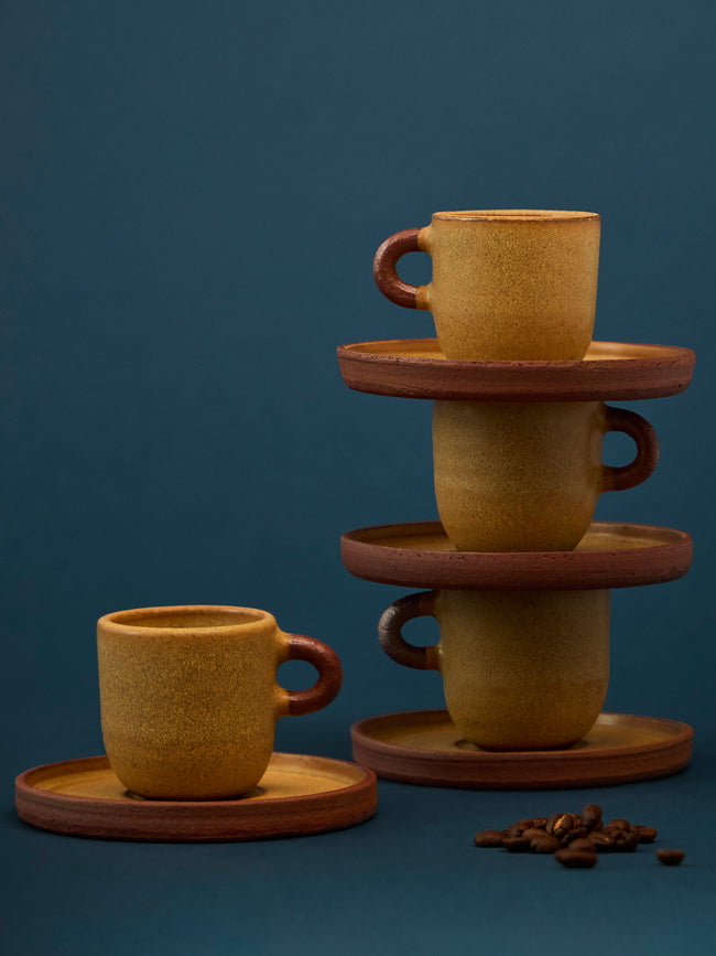 Andrea Tsang - Terra Stoneware Espresso Cups and Saucers (Set 4) -  - ABASK