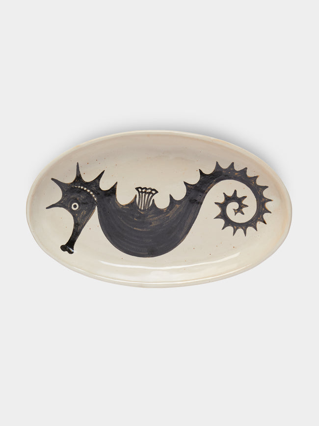 Antique and Vintage - 1970s Yvonne Tison Seahorse Ceramic Platter -  - ABASK - 